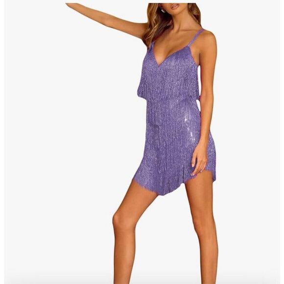 Purple Fringe Costume- Taylor Swift- size L - Picture 1 of 9